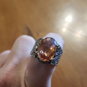 Citrine Quartz and Sterling Silver ring